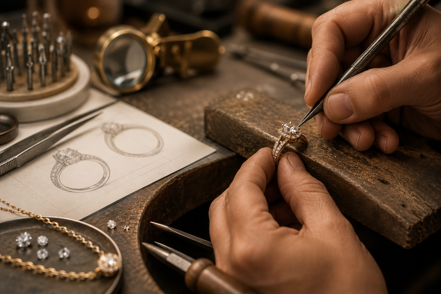 VEILAURIC artisan crafting fine jewelry